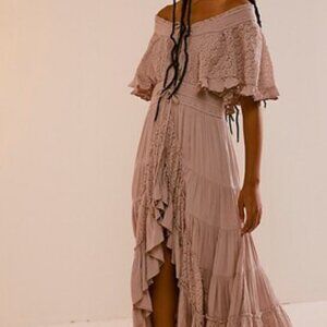 Free People Pink Maxi Dress with Flowing Design